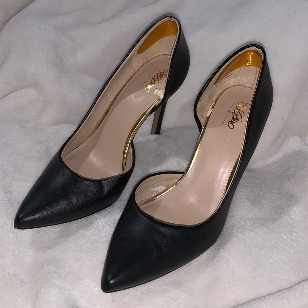 Mossimo Black Leather Heels Size 8